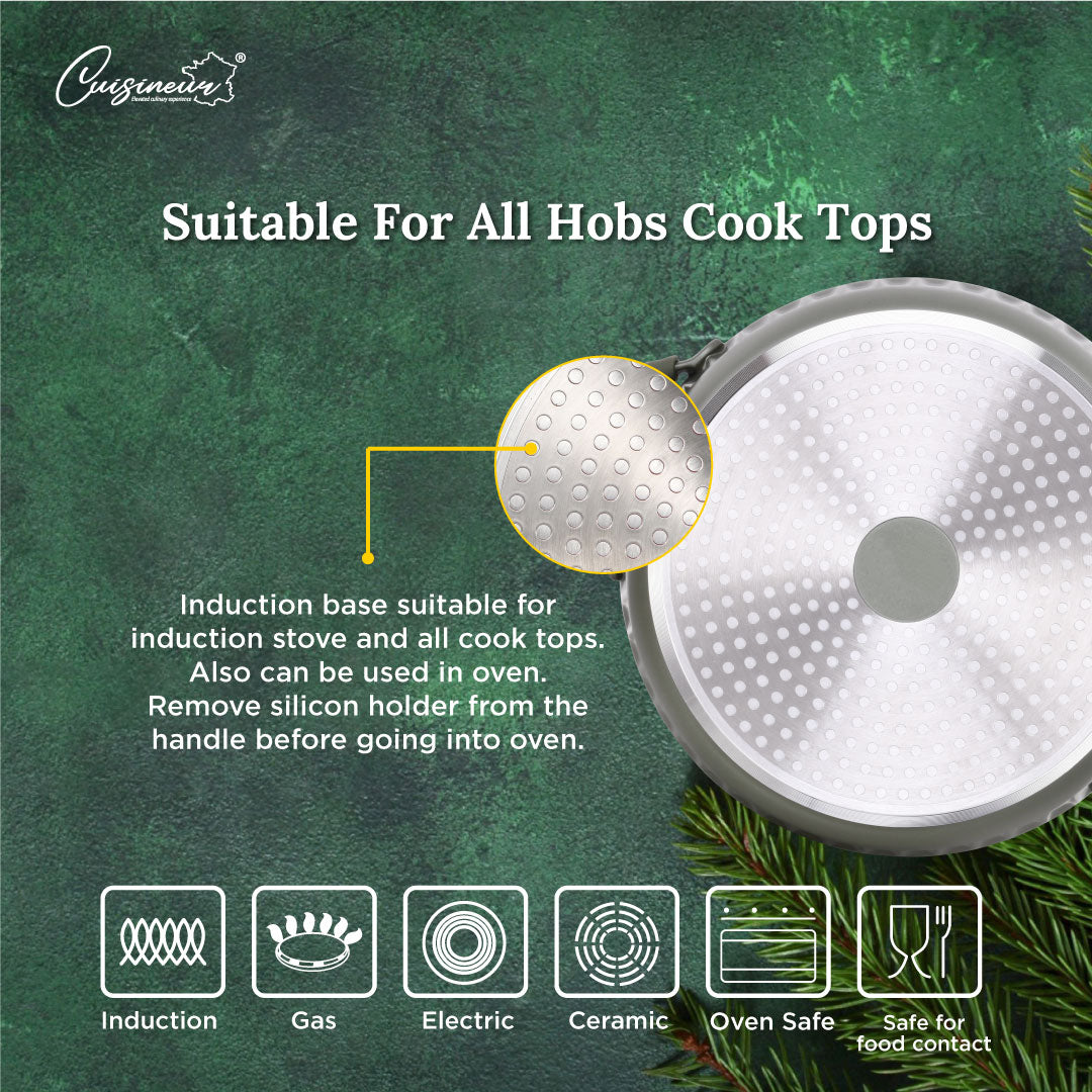 Cuisineur Pine Green IH 28cm High Die-Cast Casserole / Periuk Saiz 28cm